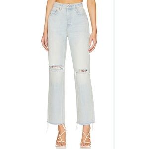 GRLFRND the Cassidy mid rise straight jeans in palm desert light wash size 24
